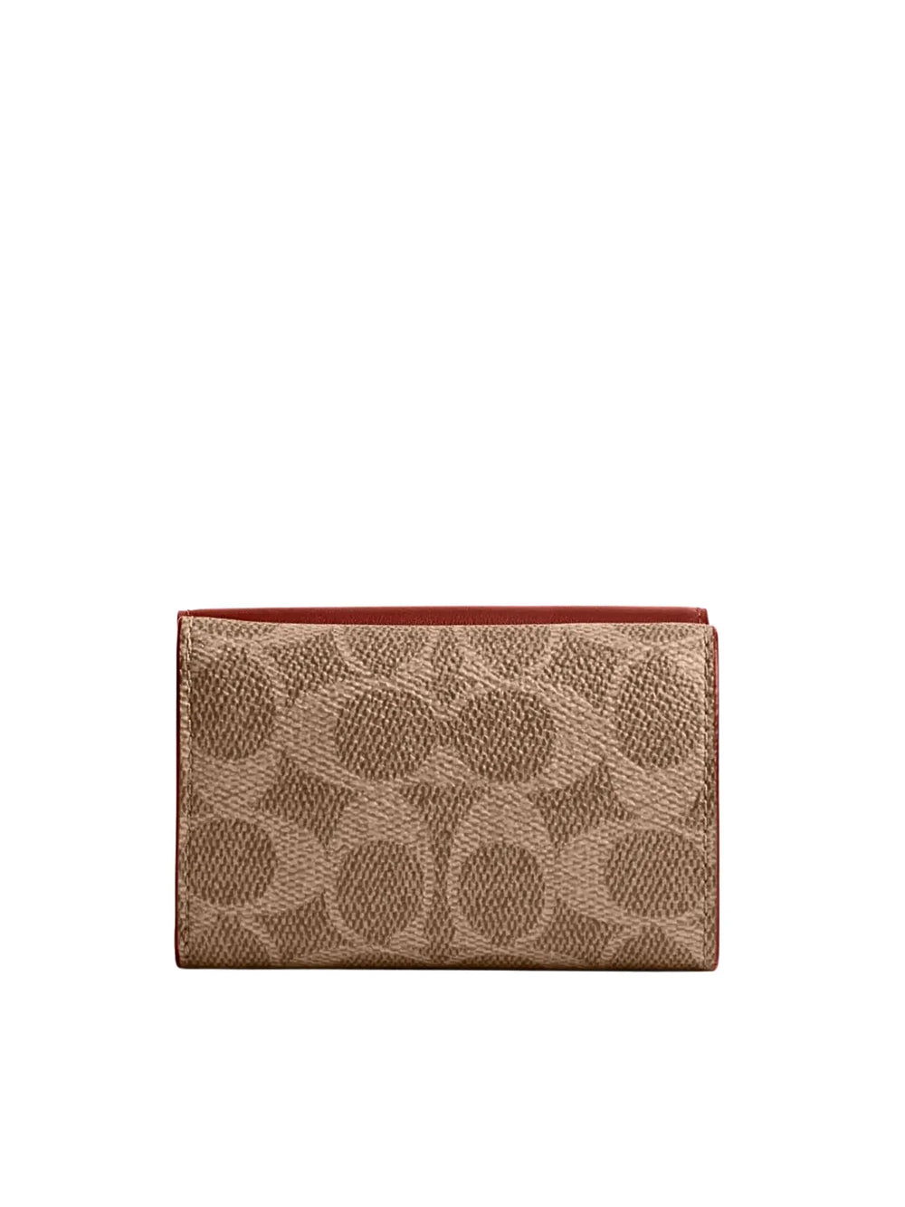 gambar-belakang-Coach-Essential-Mini-Trifold-Wallet-In-Signature-Canvas-Tan-Rust