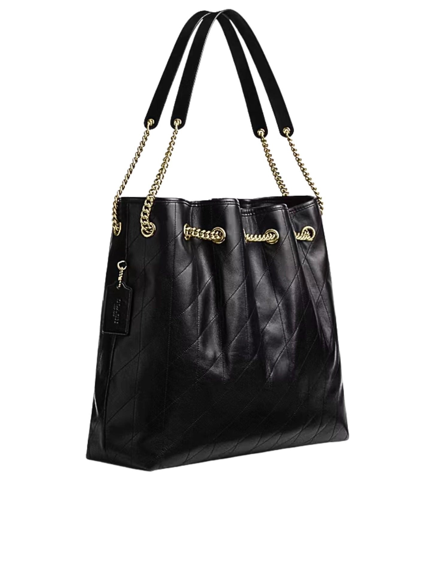 gambar-belakang-Coach-Evelyn-Large-Shoulder-Bag-With-Quilting-Black