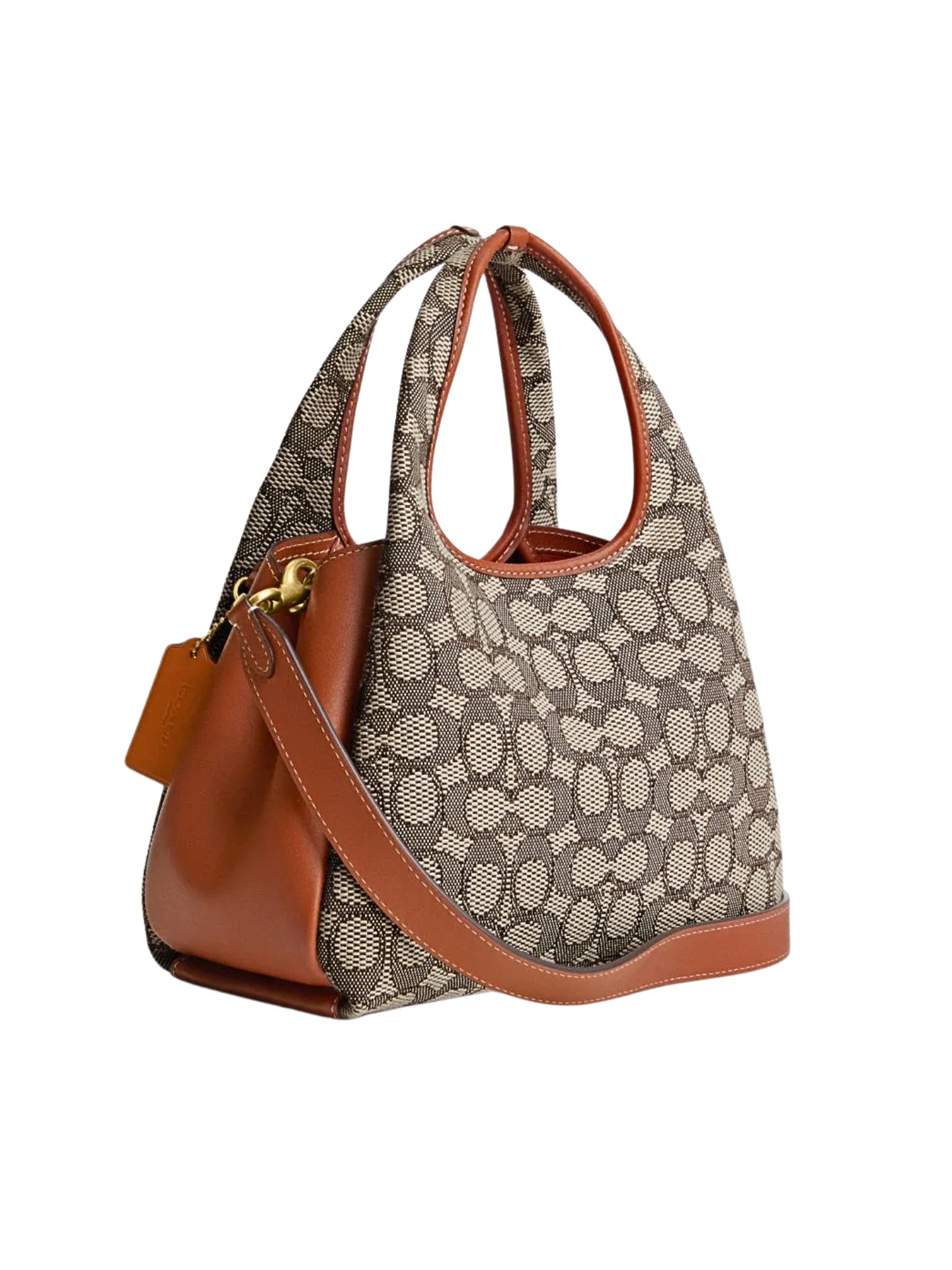 gambar-belakang-Coach-Lana-Shoulder-Bag-23-In-Signature-Jacquard-Burnished-Amber