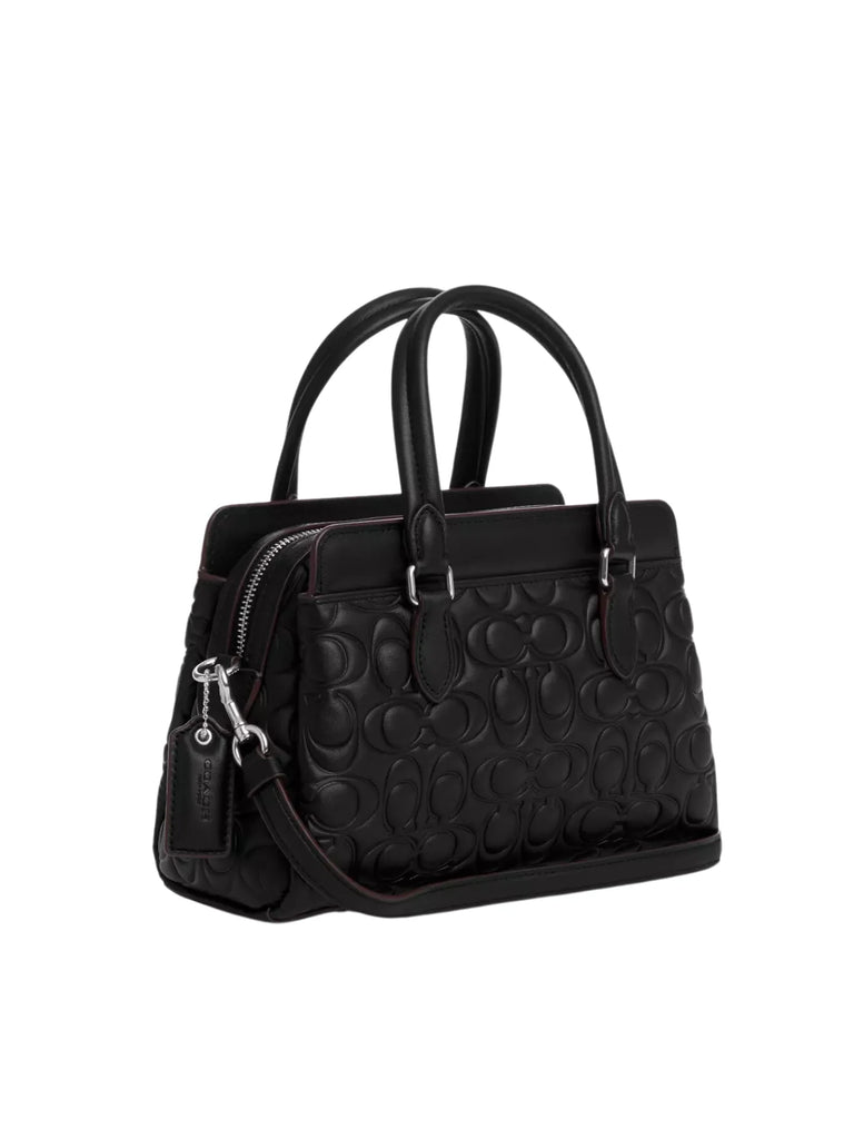 Coach Mini Darcie Carryall In Signature Leather Black Balilene