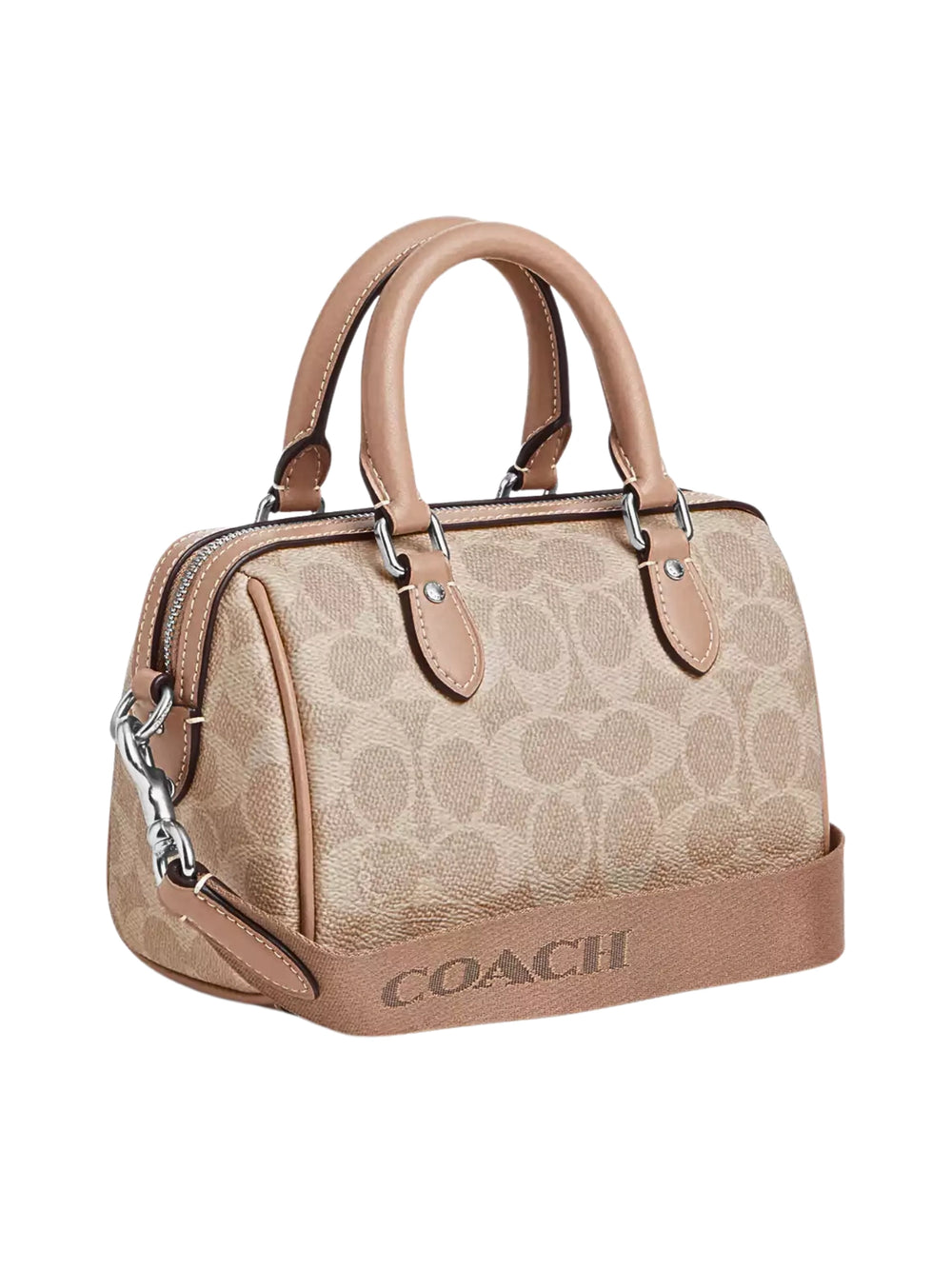 gambar-belakang-Coach-Mini-Rowan-Crossbody-In-Signature-Canvas-With-Stripe-Sand-Taupe