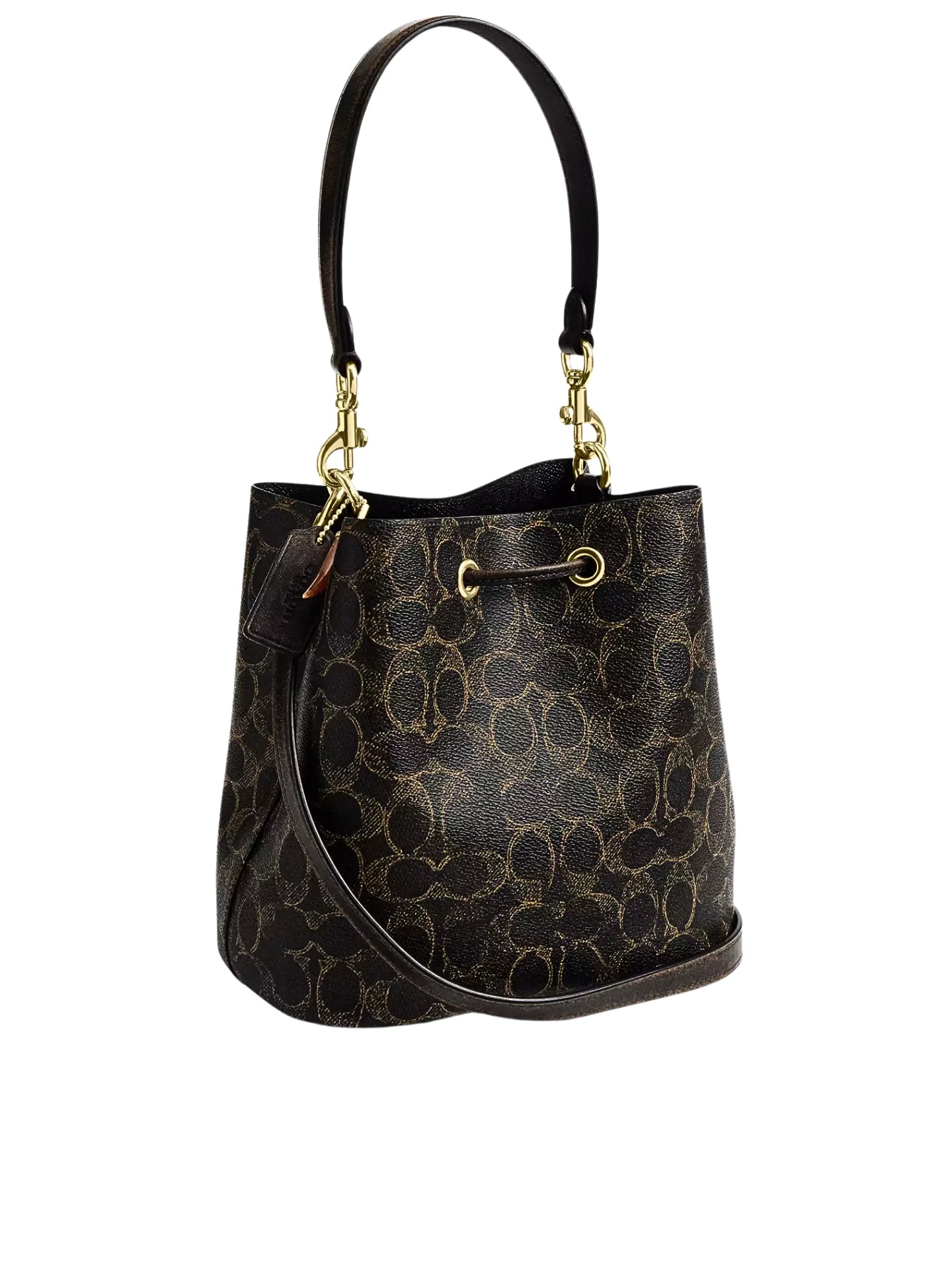 gambar-belakang-Coach-Rowan-Bucket-Bag-In-Loved-Signature-Canvas-With-Charms-Brown
