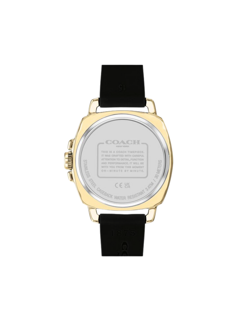 gambar-belakang-Coach-Signature-Embossed-Boyfriend-Rubber-Strap-Black-Gold-Dial