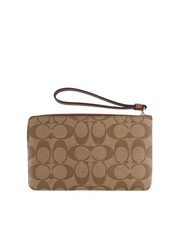 gambar-belakang-Coach-Signature-Large-Corner-Zip-Khaki-Saddle