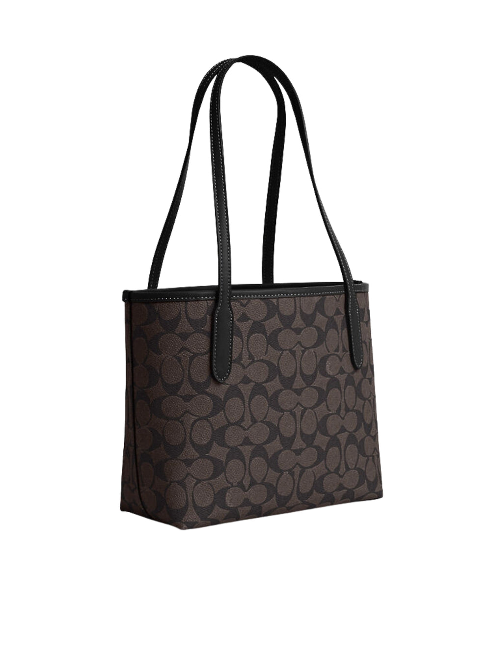 gambar-belakang-Coach-Small-City-Tote-Bag-In-Signature-Canvas-Walnut-Black
