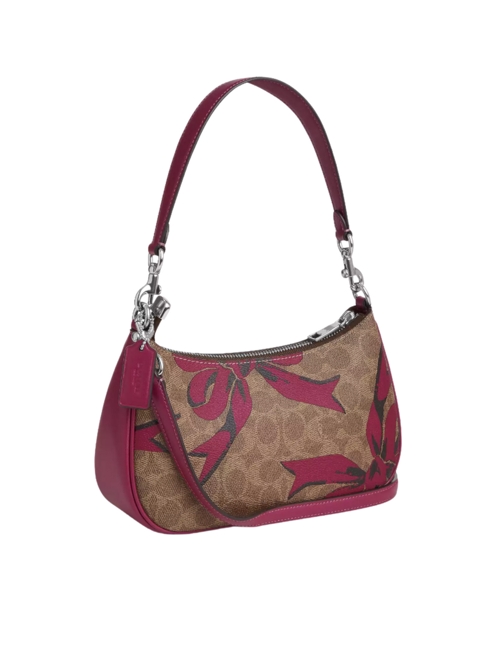 gambar-belakang-Coach-Teri-Shoulder-Bag-In-Signature-Canvas-With-Bow-Print-Tan-Pink-Multi