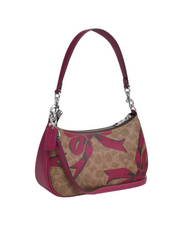 gambar-belakang-Coach-Teri-Shoulder-Bag-In-Signature-Canvas-With-Bow-Print-Tan-Pink-Multi