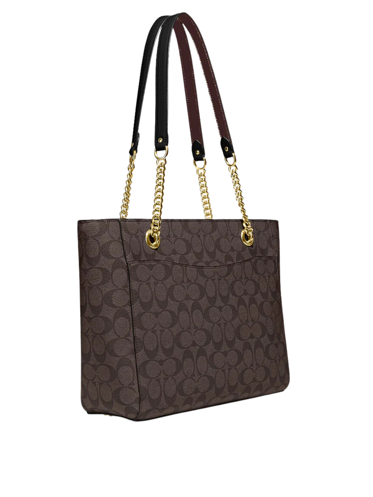 gambar-belakang-Coach- Cammie -Chain -Tote- In- Signature -Canvas -Gold-/-Brown -Black