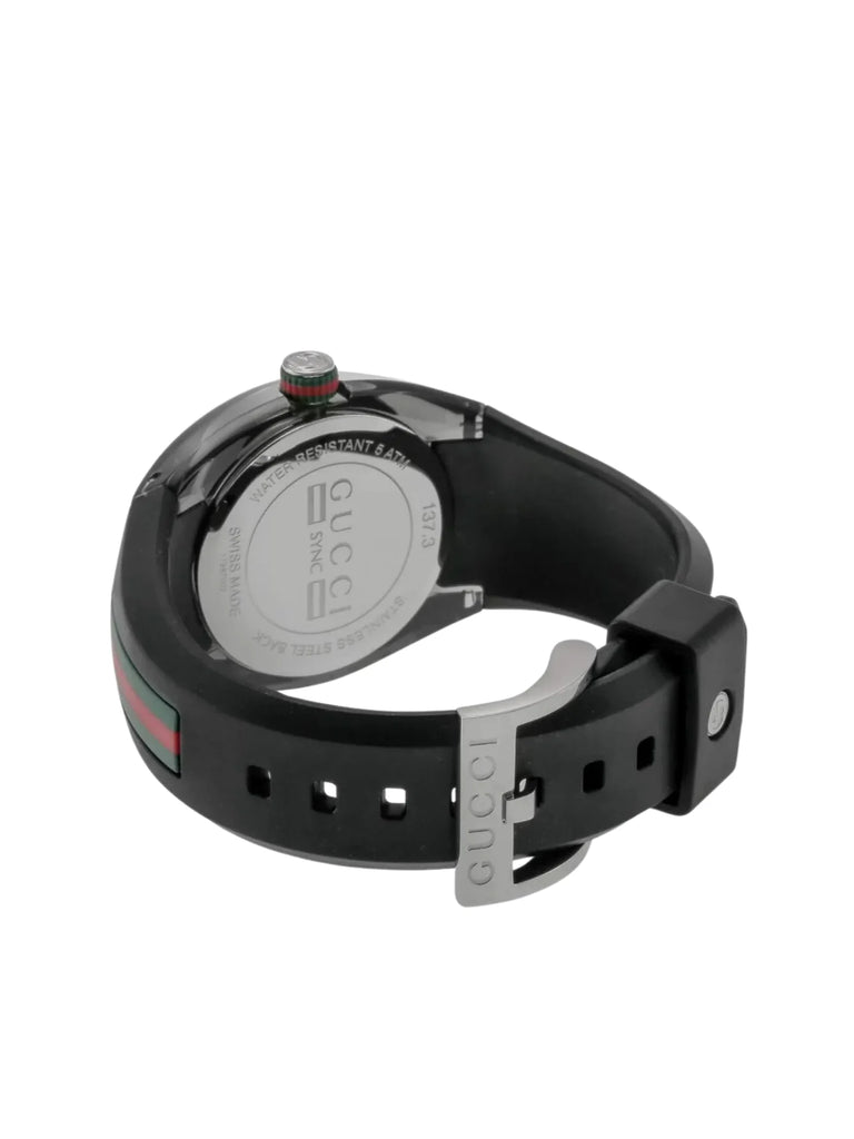 Gucci sync stainless hot sale steel rubber watch