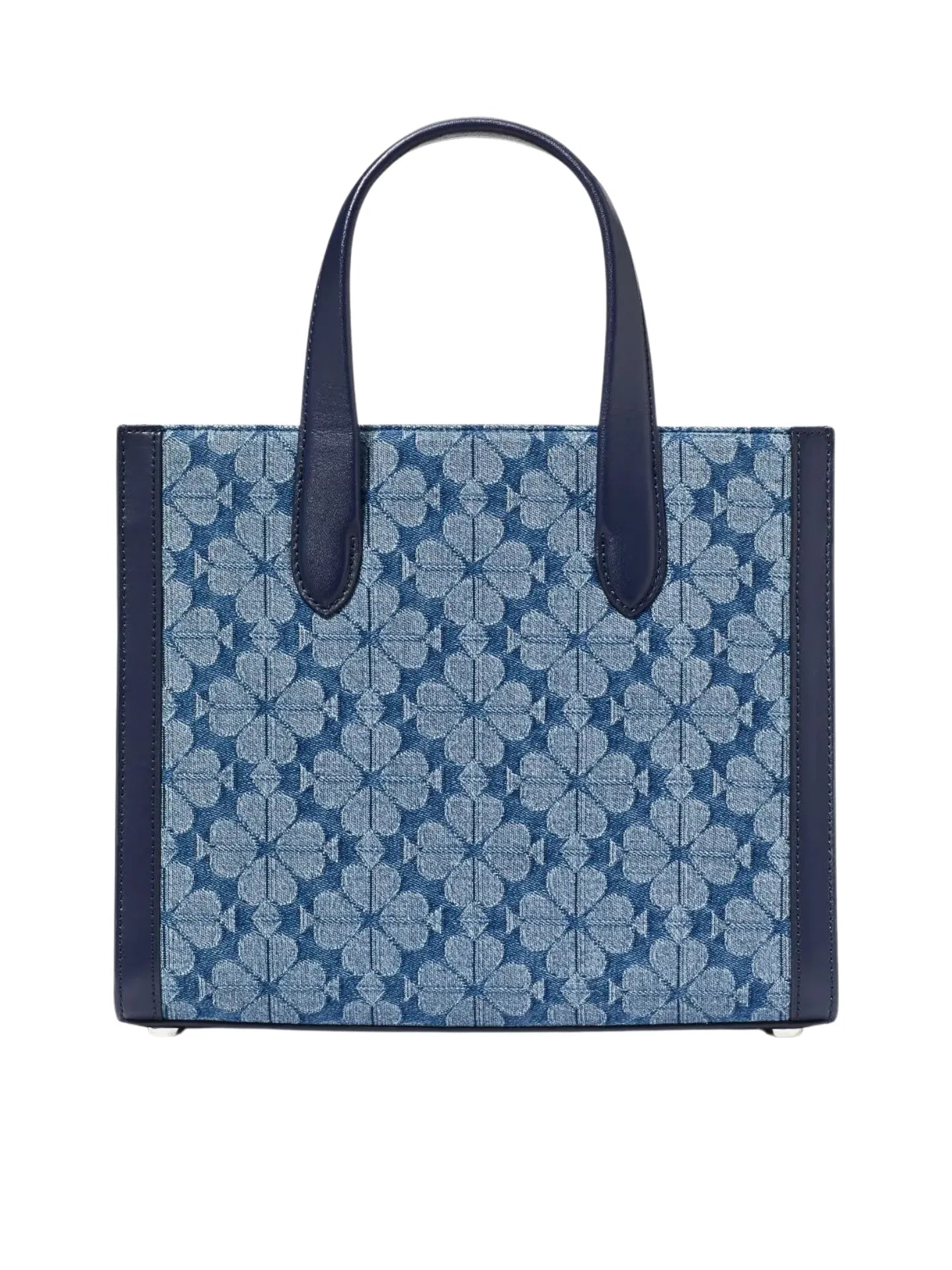 Kate Spade Flower Jacquard Denim Manhattan Small Tote Parisian Navy