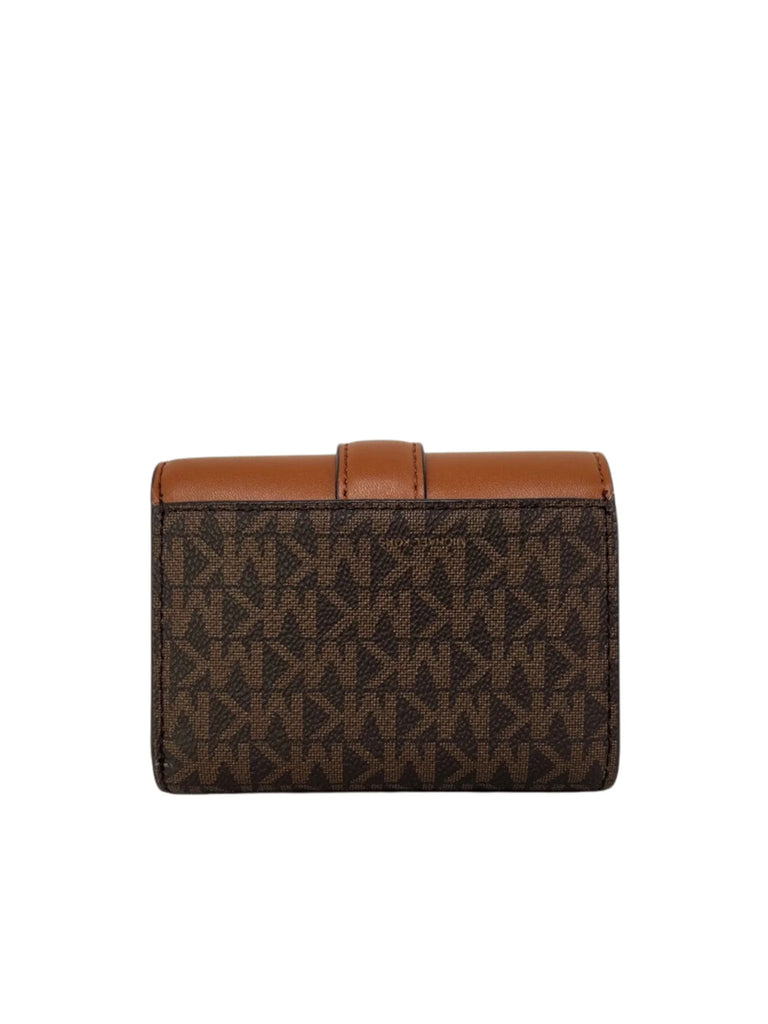 Michael Kors Carmen Medium Bifold Wallet in Signature Brown Balilene