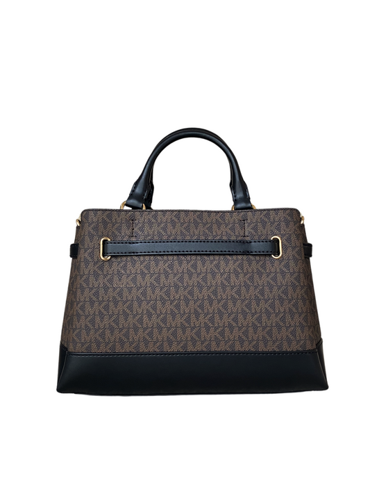 gambar-belakang-Michael-35S3G6RS1B-Kors-Reed-Small-Belted-Logo-Satchel-Brown-Black
