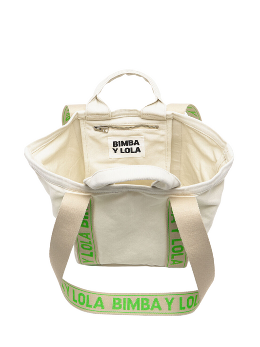 gambar-dalam-Bimba-Y-Lola-Small-Canvas-Shopper-Bag-Ecru