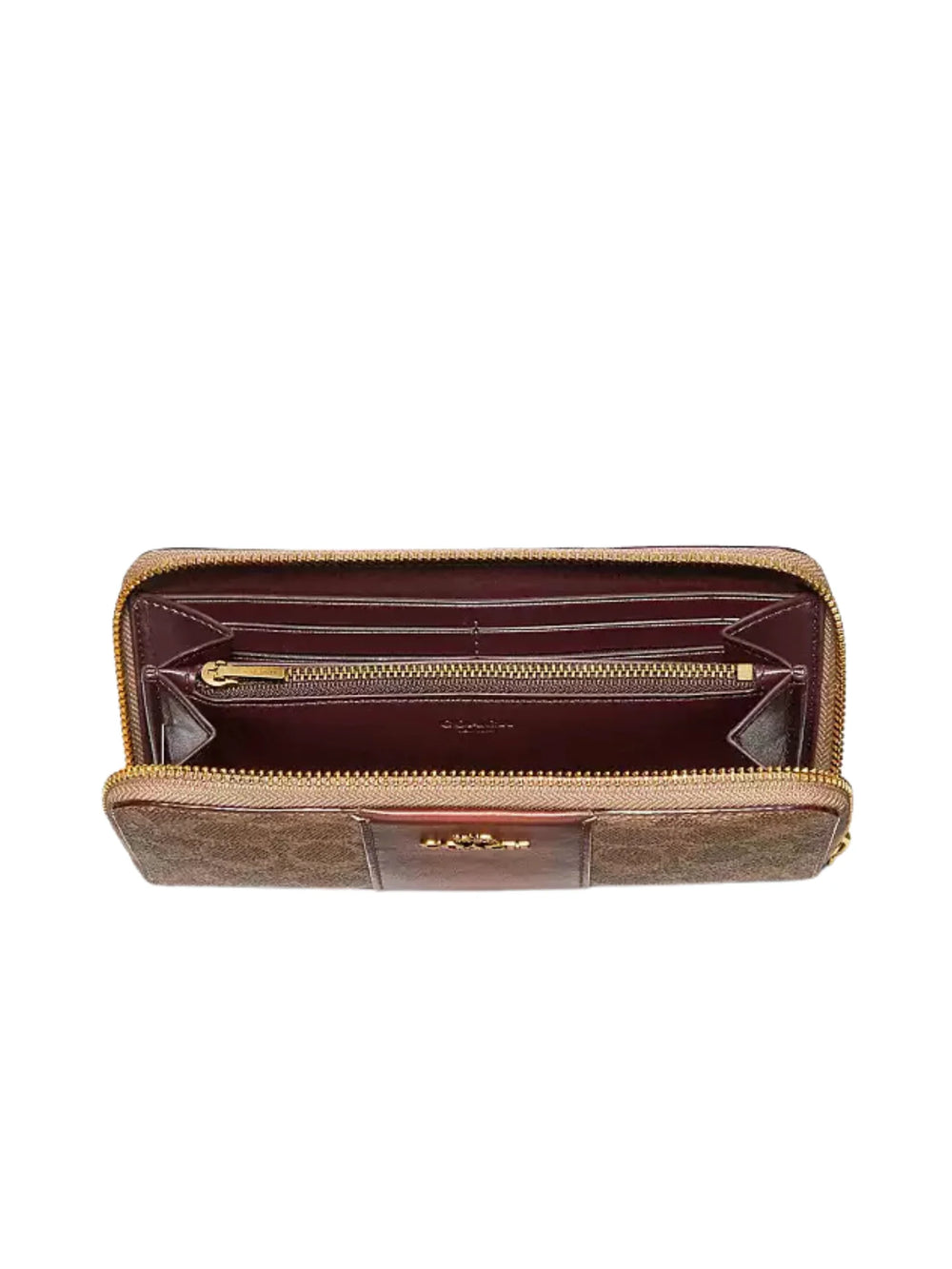 gambar-dalam-Coach-Accordion-Zip-Wallet-In-Colorblock-Signature-Canvas-Tan-Rust