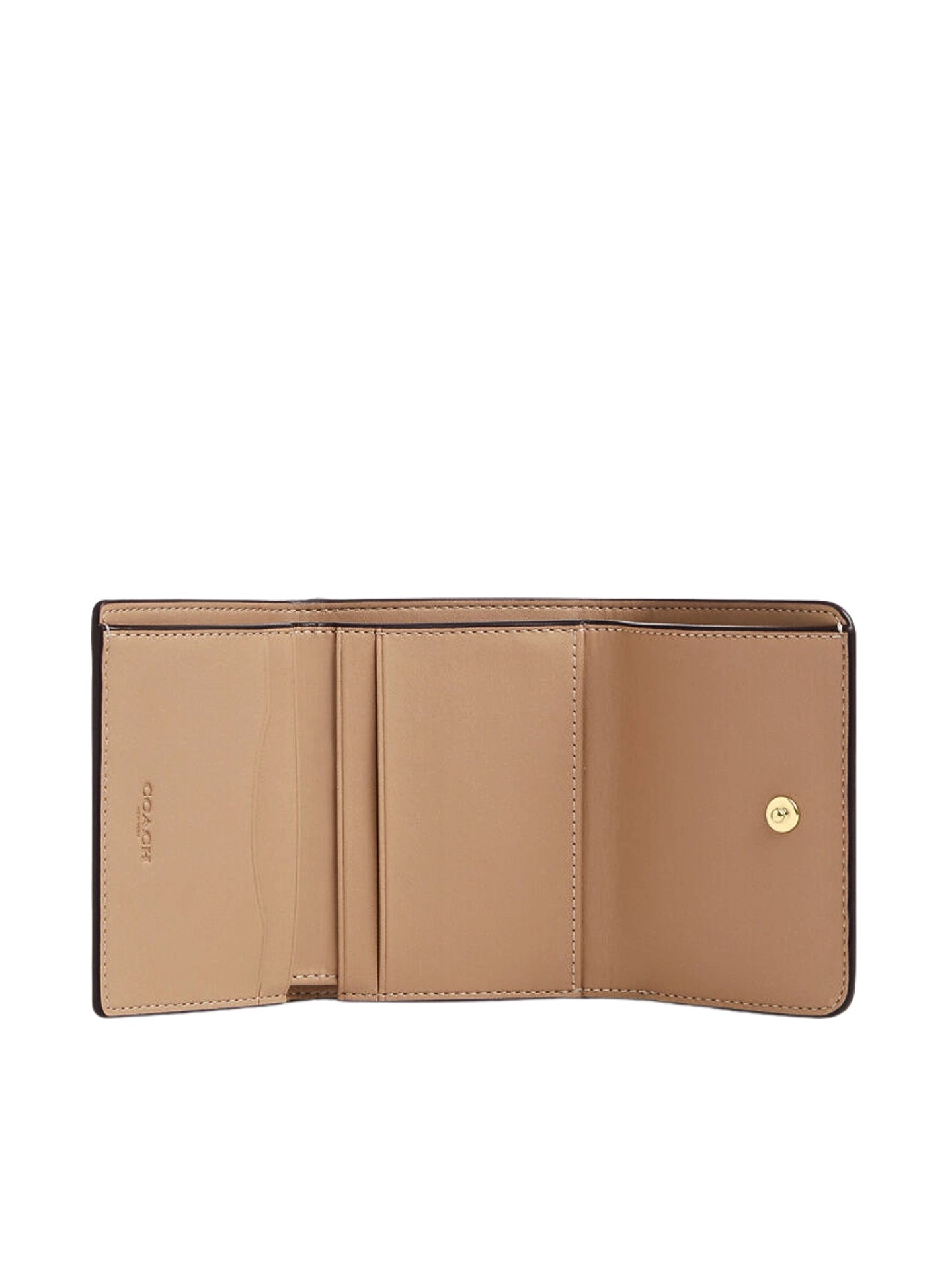 gambar-dalam-Coach-Card-Holder-Wallet-In-Blocked-Signature-Canvas-Sand-Tan