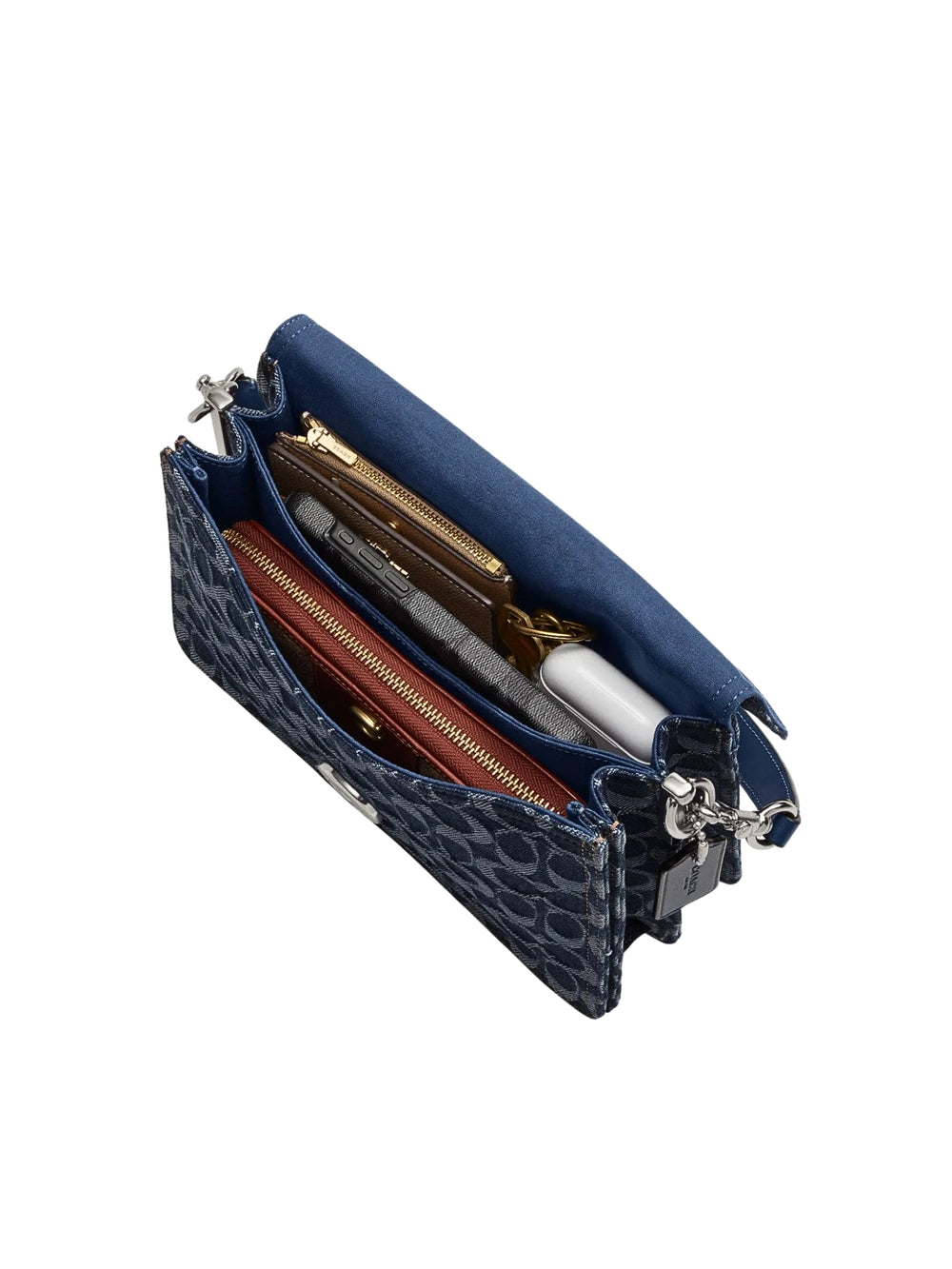 gambar-dalam-Coach-Chain-Tabby-Shoulder-Bag-In-Signature-Denim-Deep-Blue-Multi