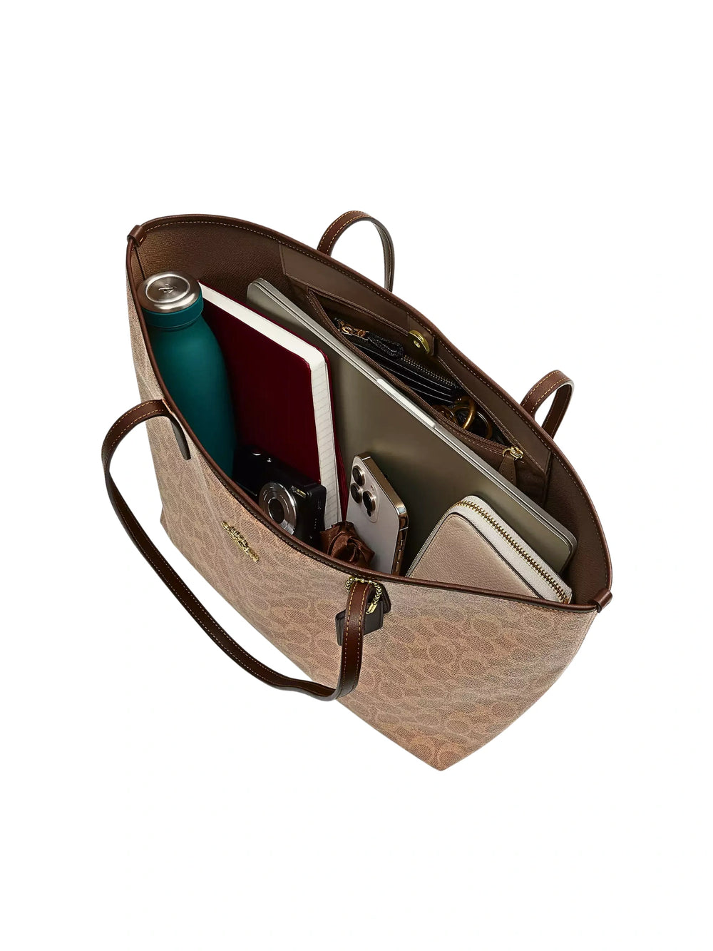gambar-dalam-Coach-City-Tote-Bag-In-Signature-Canvas-Tan-Brown