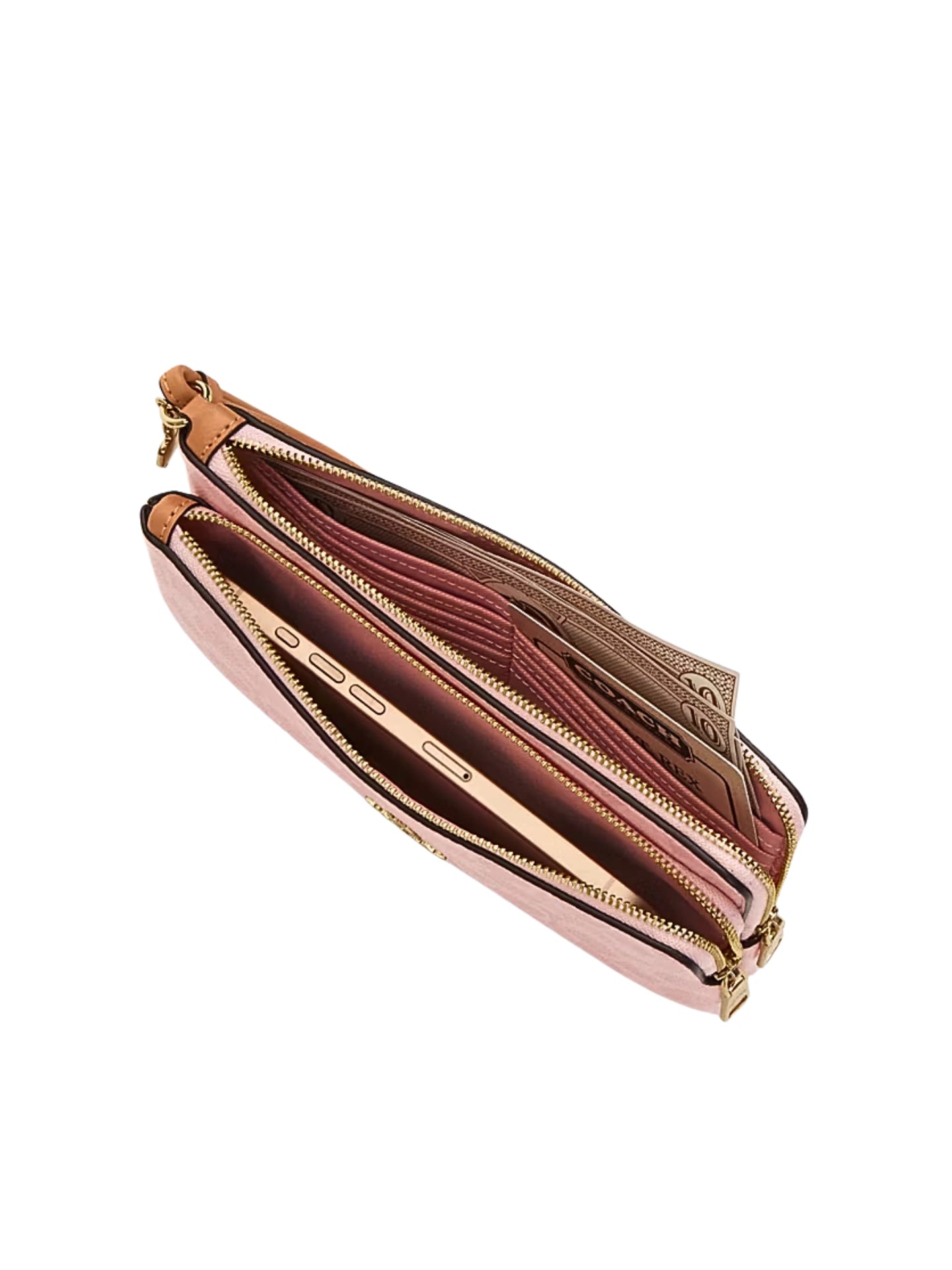 gambar-dalam-Coach-Double-Zip-Wallet-In-Signature-Canvas-With-Charms-Powder-Pink