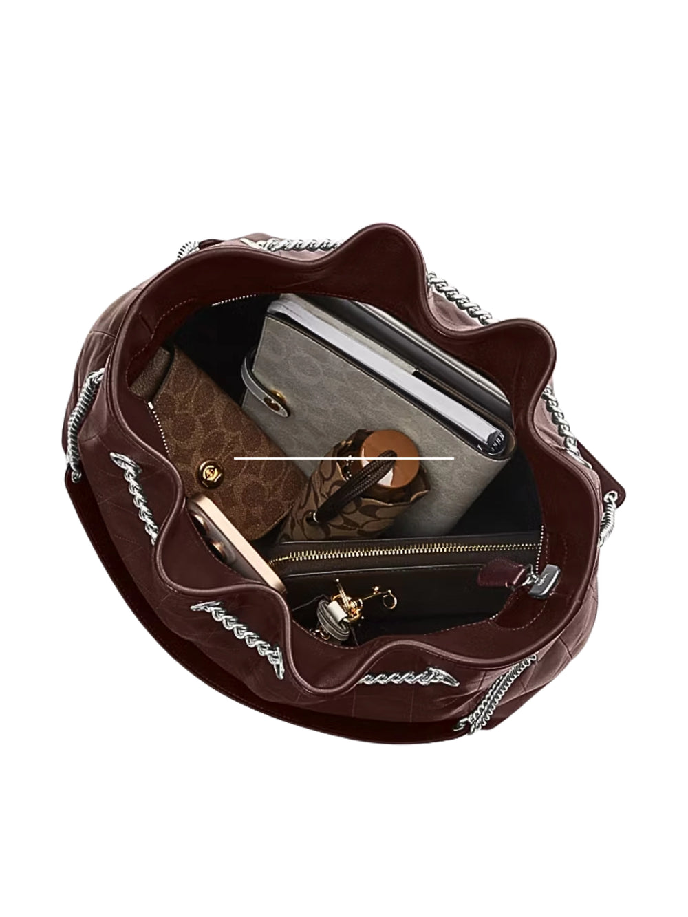 gambar-dalam-Coach-Evelyn-Large-Shoulder-Bag-With-Quilting-Maple
