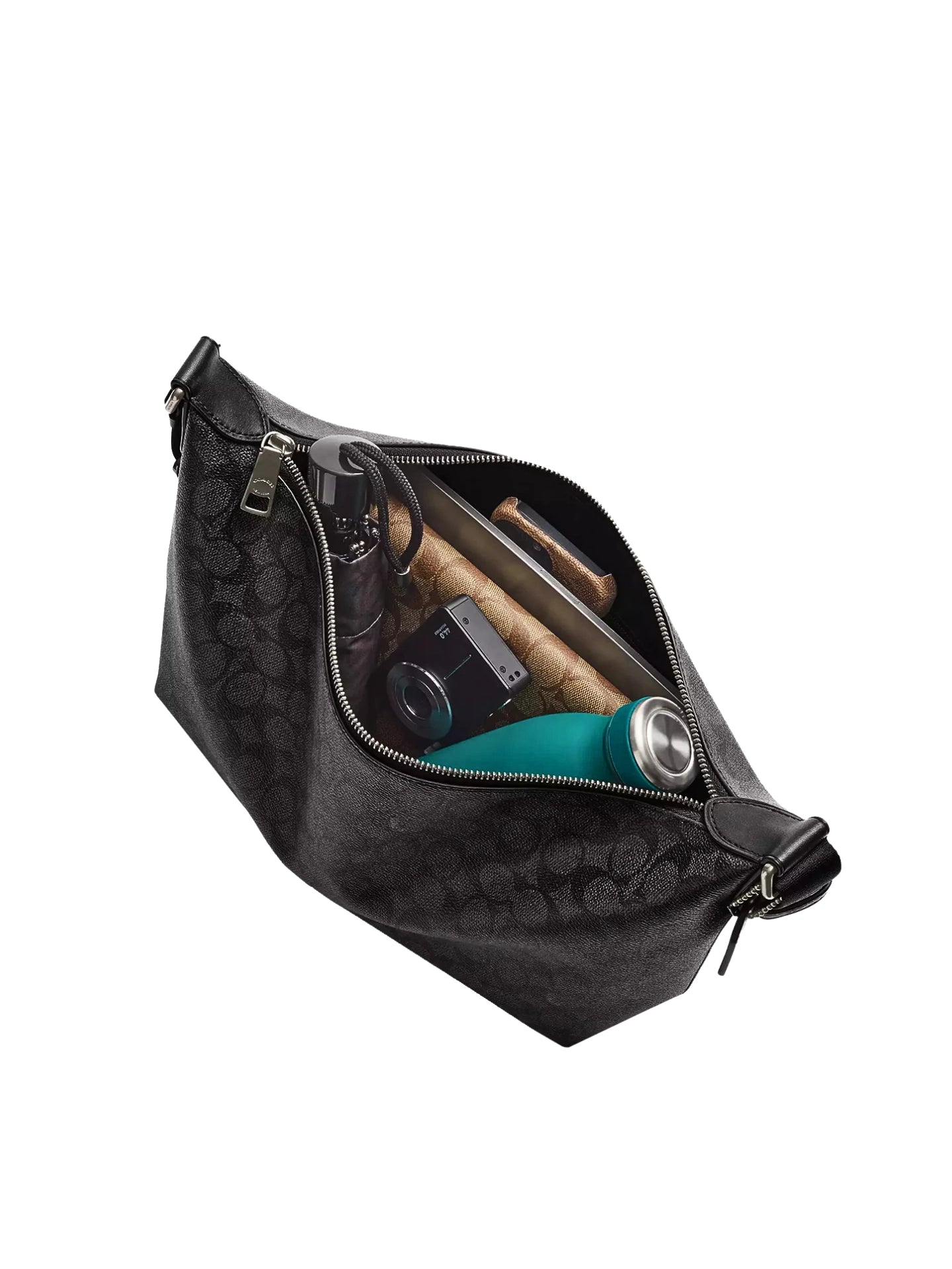 gambar-dalam-Coach-Finn-Crossbody-Bag-In-Signature-Canvas-Charcoal-Black