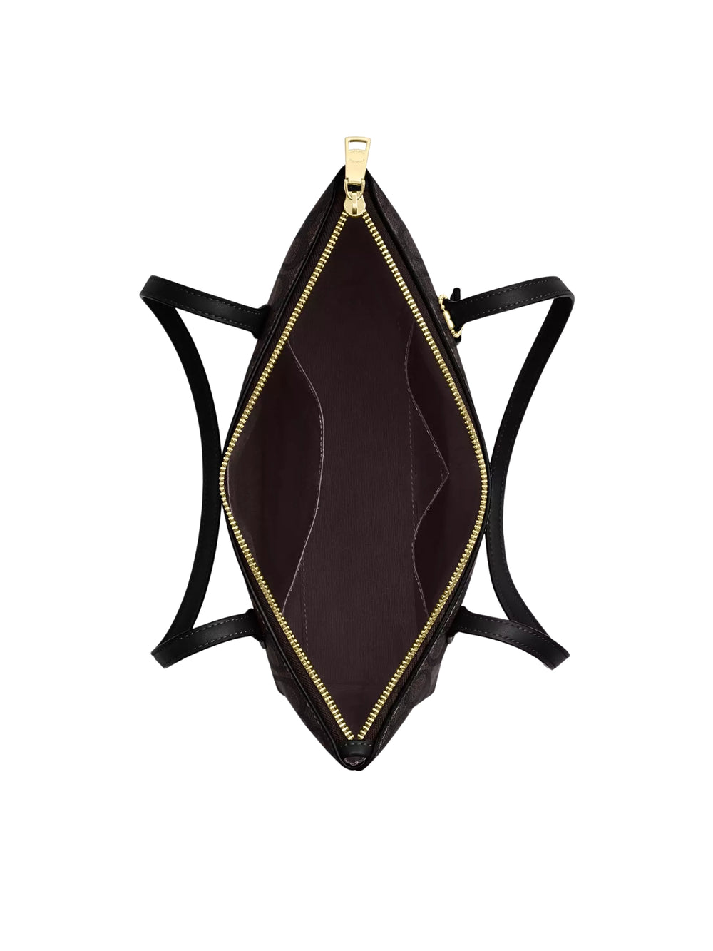 gambar-dalam-Coach-Fiona-Zip-Tote-Bag-In-Signature-Canvas-Walnut-Black