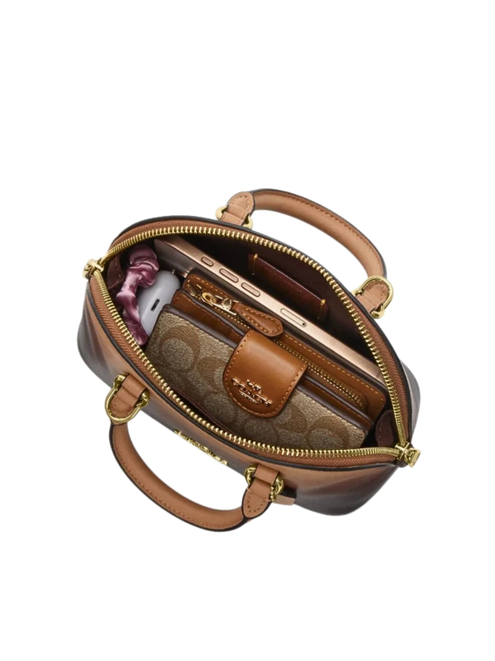 gambar-dalam-Coach-Lara-Mini-Satchel-Bag-With-Ombre-Gold-Latte