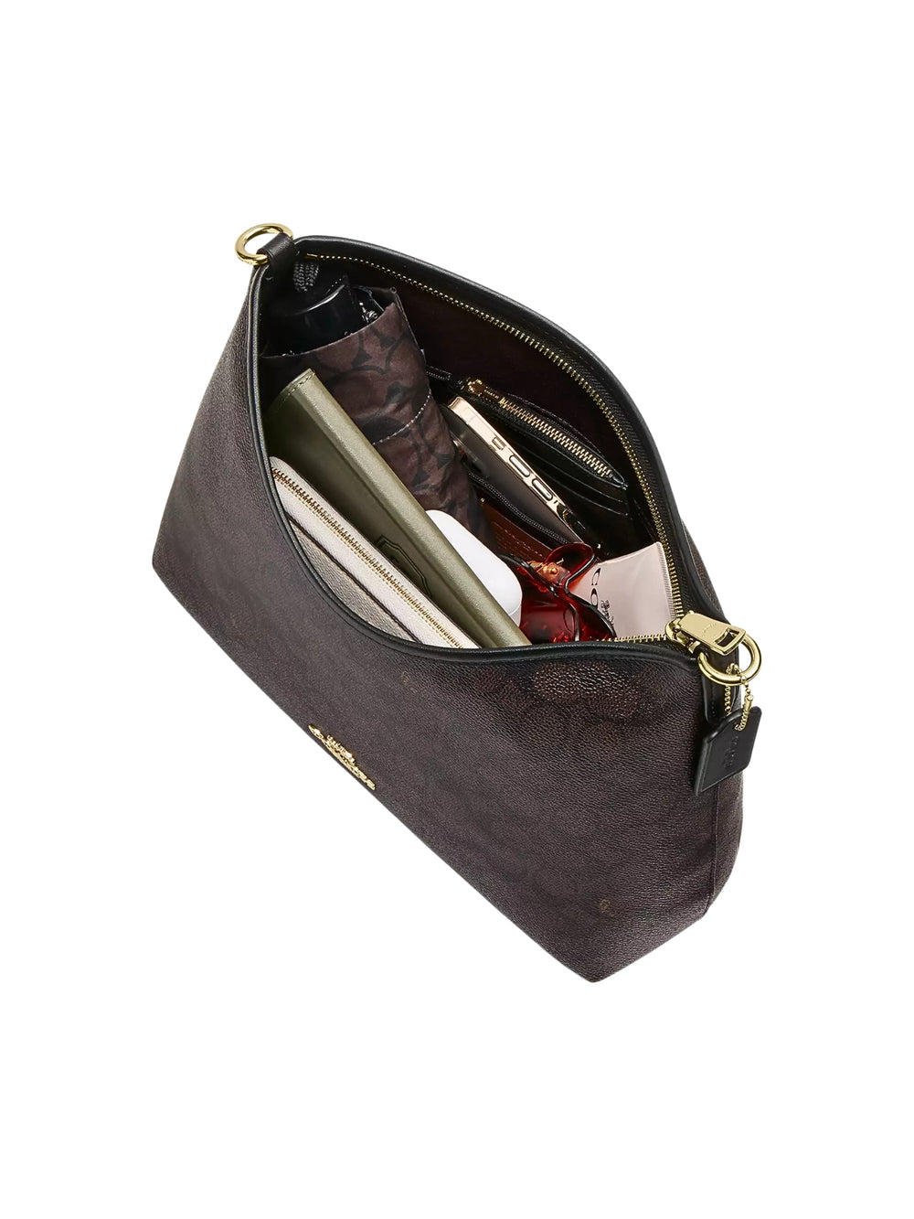 gambar-dalam-Coach-Laurel-Shoulder-Bag-In-Signature-Canvas-Walnut-Black