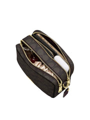 gambar-dalam-Coach-Mini-Carey-Crossbody-Bag-In-Signature-Canvas-Walnut-Black
