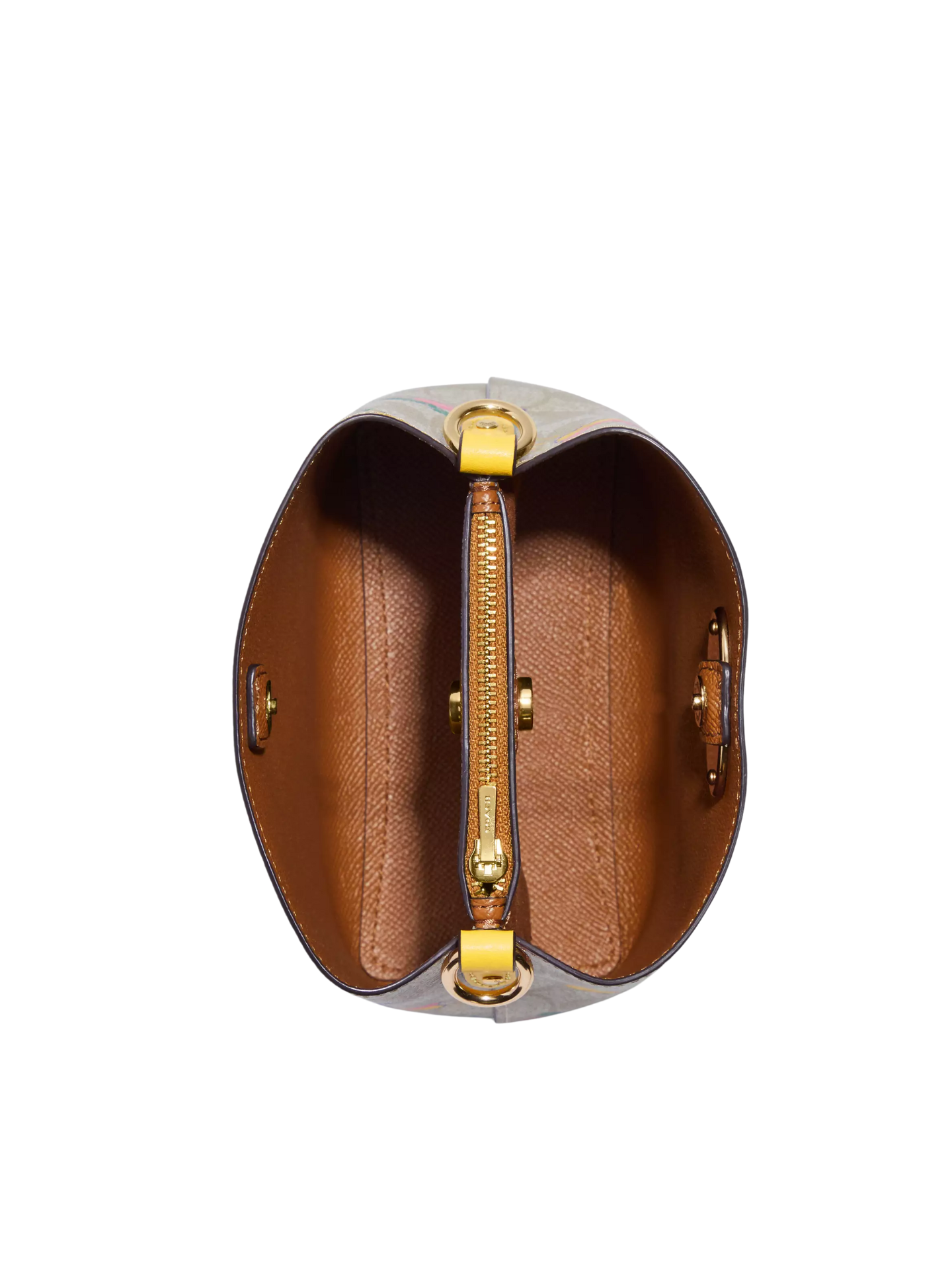 gambar-dalam-Coach-Mini-Town-Bucket-Bag-In-Signature-Canvas-With-Dreamy-Veggie-Print-Retro-Yellow