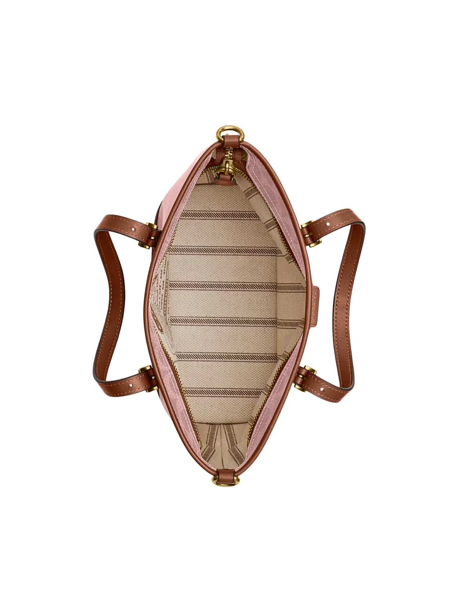 Coach Taxi Tote Bag 21 In Signature Canvas Pink Sable