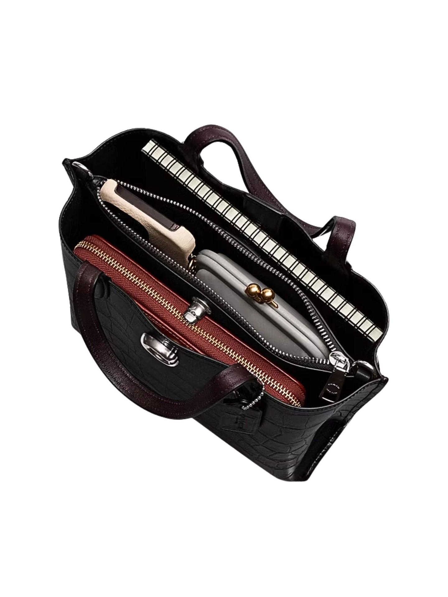 gambar-dalam-Coach-Willow-Tote-Bag-24-Croc-Embossed-Black