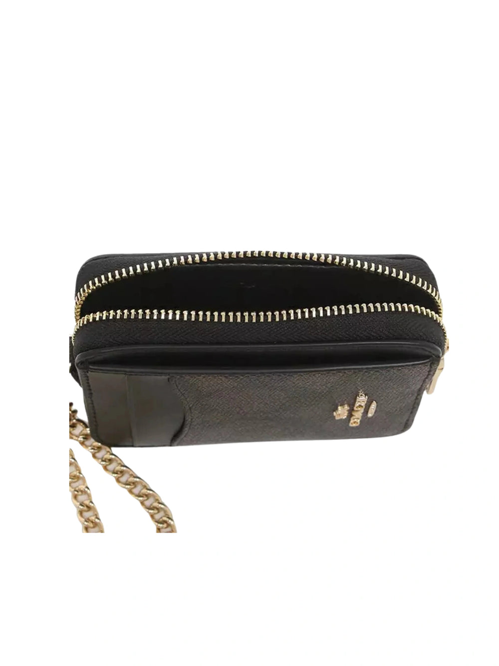 gambar-dalam-Coach-Zip-Card-Case-Signature-Canvas-Brown-Black