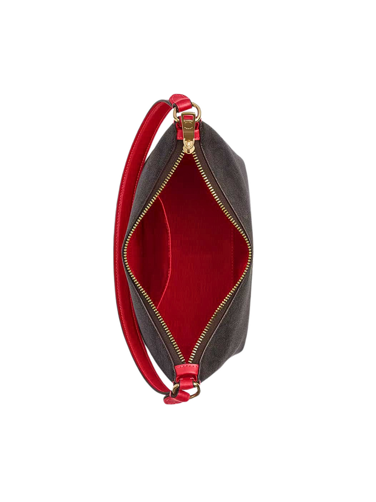 gambar-dalam-Coach-Zip-Shoulder-Bag-In-Signature-Canvas-Walnut-Bold-Red