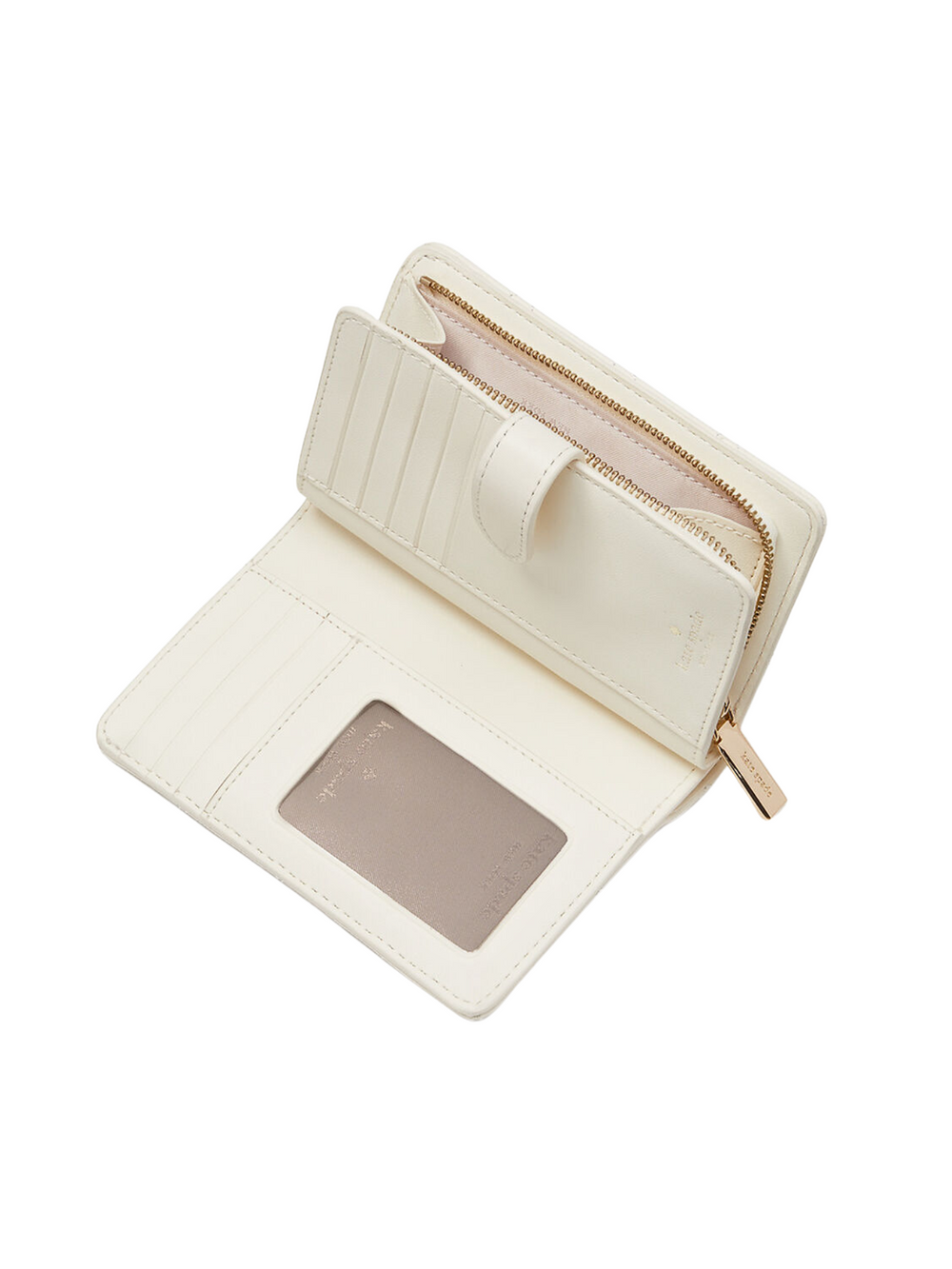 gambar-dalam-Kate-Carey-Quilted-Leather-Medium-Compact-Bifold-Wallet-Meringue
