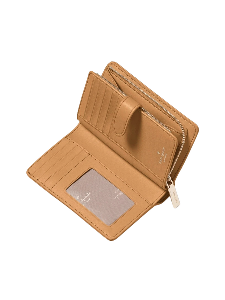 gambar-dalam-Kate-Carey-Quilted-Leather-Medium-Compact-Bifold-Wallet-Tiramisu-Mousse