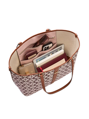 gambar-dalam-Kate-Spade-Flower-Jacquard-Large-Open-Tote-Burgundy-Multi