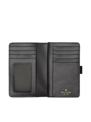 gambar-dalam-Kate-Spade-Flower-Medium-Compact-Bifold-Wallet-Black