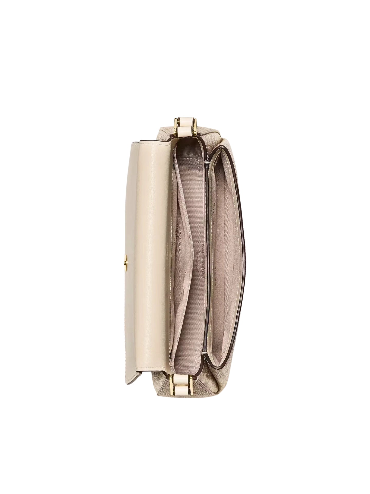 gambar-dalam-Kate-Spade-Sutton-Spade-Flower-Mini-Flap-Crossbody-Dark-Beige-Moon-Dust
