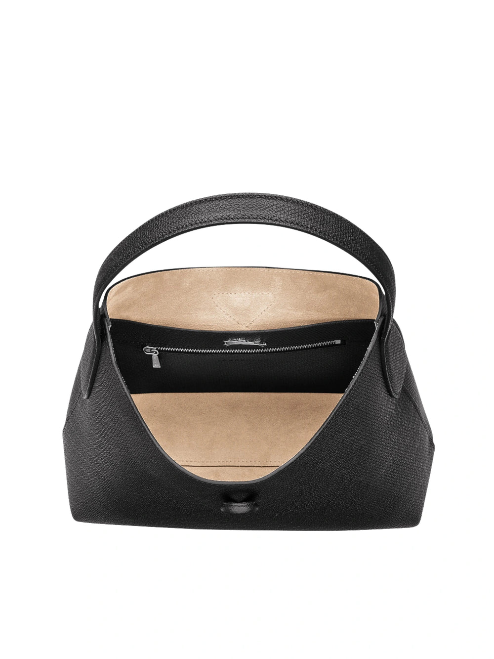 gambar-dalam-Longchamp-Le-Roseau-M-Hobo-Bag-Leather-Black