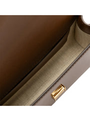 Tory Burch Emerson Patent Leather Mini Top-Handle Bag Rich Walnut
