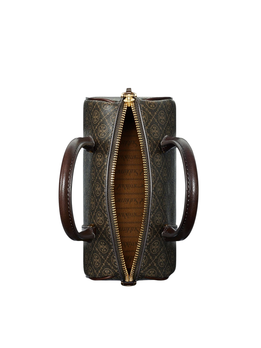 gambar-dalam-Tory-Burch-T-Monogram-Coated-Canvas-Mini-Barrel-Bag-French-Press