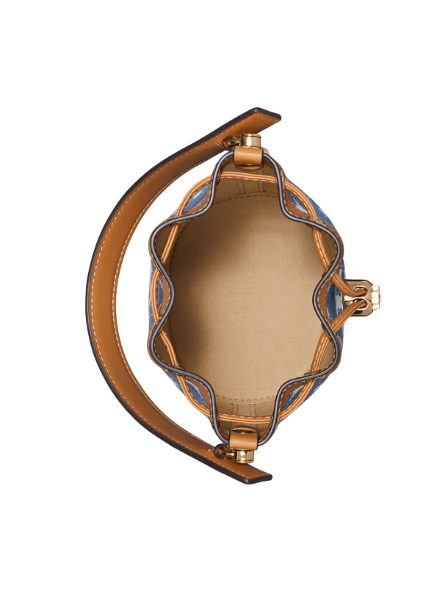 gambar-dalam-Tory-Burch-T-Monogram-Denim-Mini-Bucket-Bag