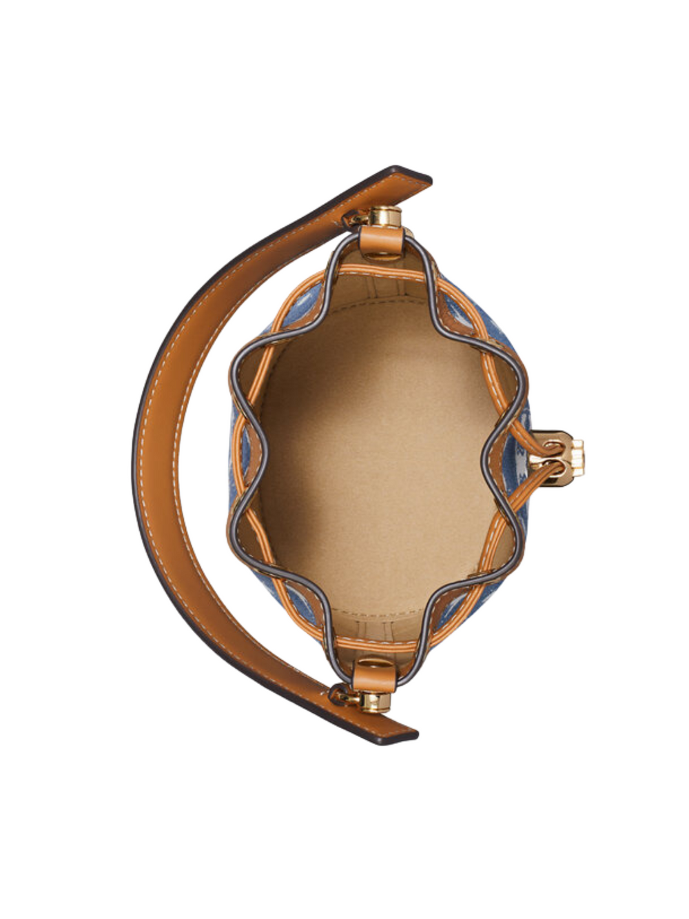 gambar-dalam-Tory-Burch-T-Monogram-Denim-Mini-Bucket-Bag
