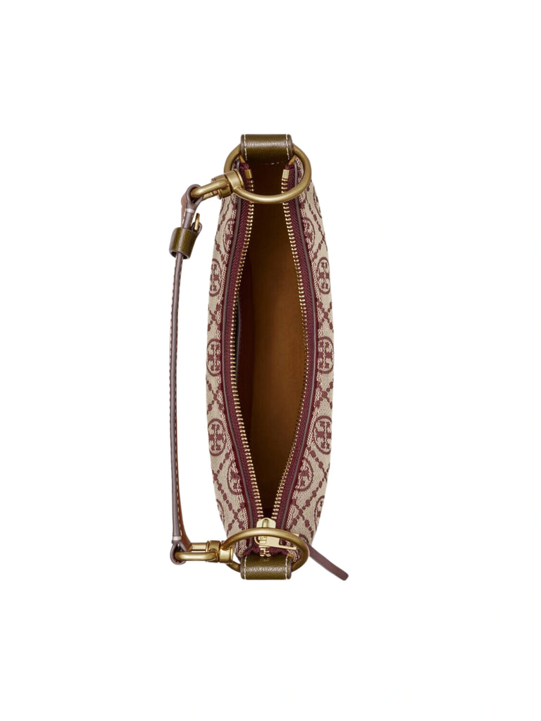 gambar-dalam-Tory-Burch-T-Monogram-Studded-Jacquard-Mini-Crescent-Bag-Claret