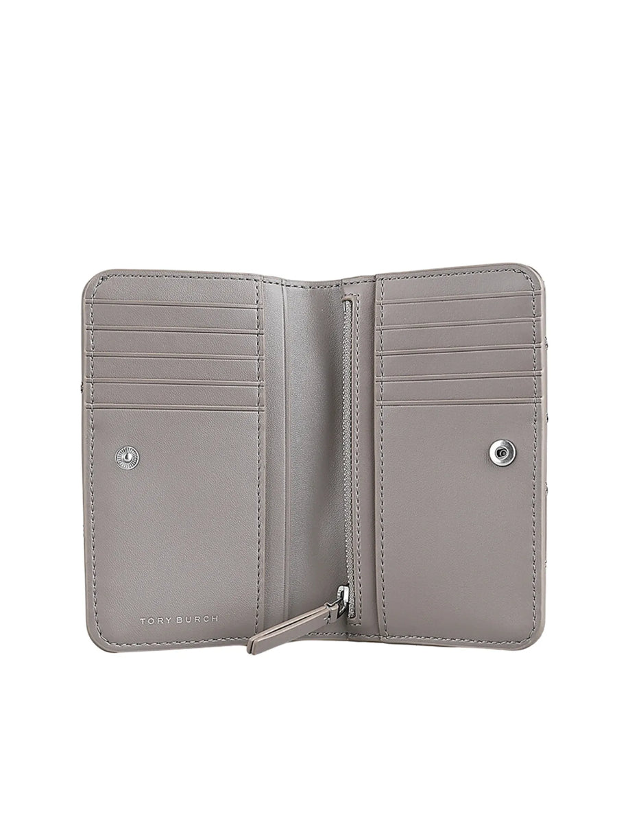 Tory Burch Willa Matte Medium Wallet Grey Heron – Balilene