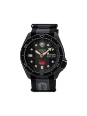 gambar-depan-5 -Sports-Seiko- Honda -Super- Cub- Limited -Edition -“SKX -Sense- Style” -Automatic- Grey -Nylon -Strap- Black -Dial
