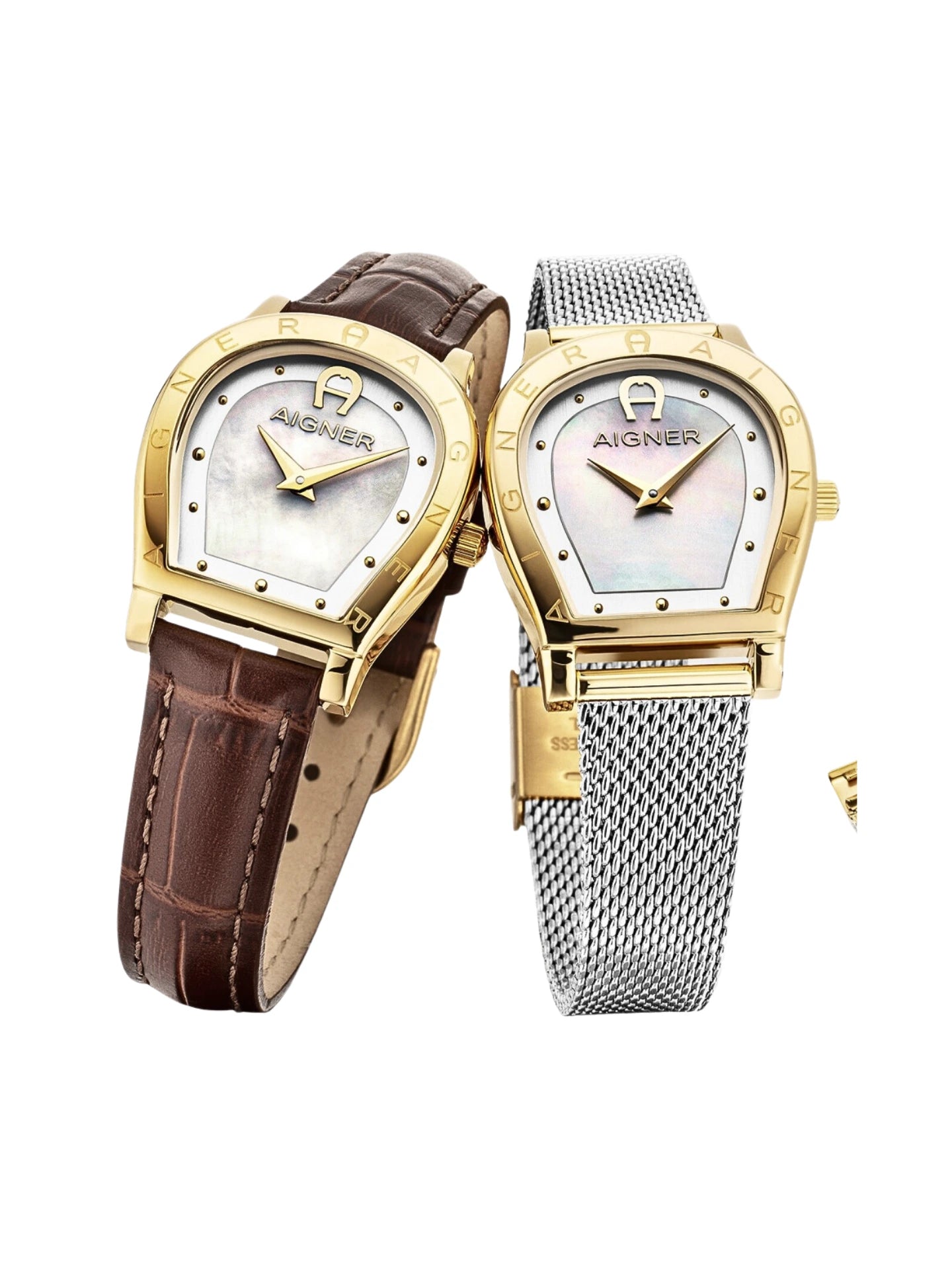gambar-depan-Aigner-Set-White-Gold-Silver-Stailess-Steel-Dark-Brown-Leather-Womens-Watch