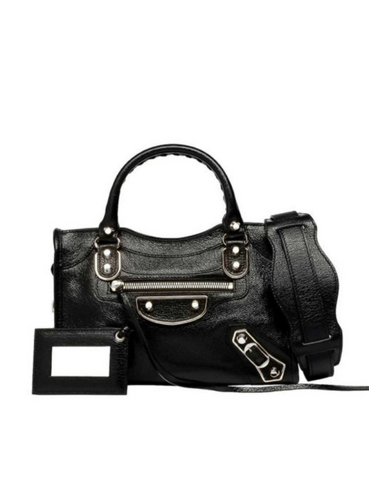 gambar-depan-Balenciaga-Classic-Mini-CIty-Edge-Black-SIlver-Hardware