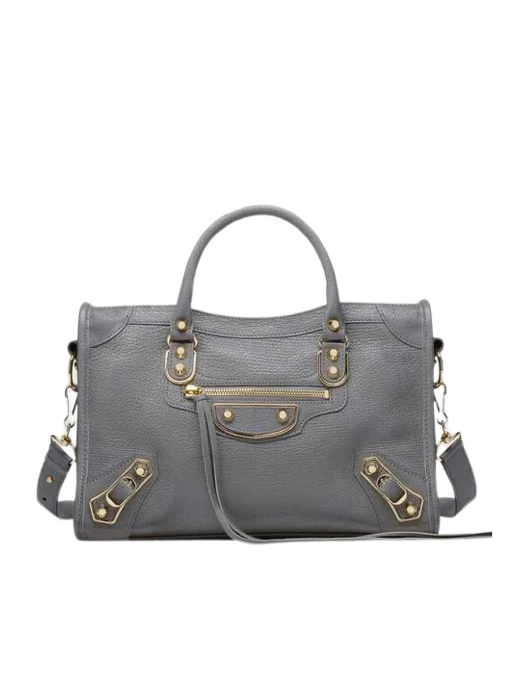 gambar-depan-Balenciaga-Metallic-Edge-Small-City-Grey-Gold-Hardware