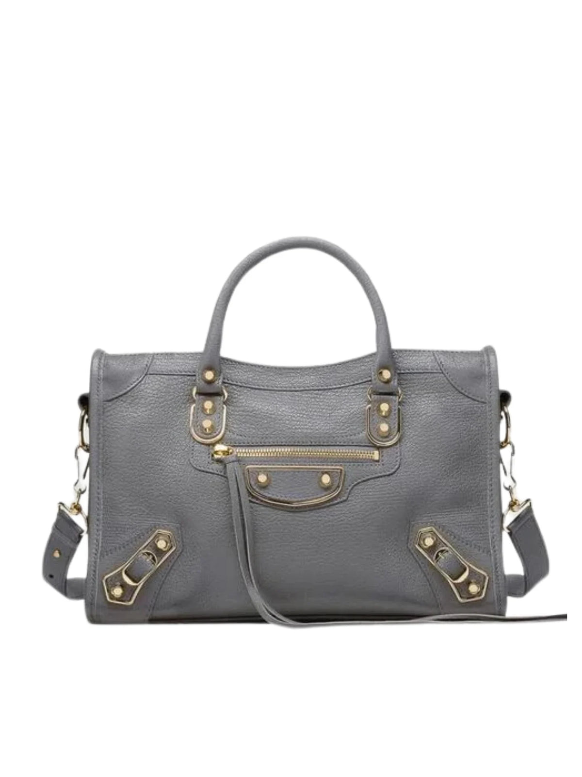 gambar-depan-Balenciaga-Metallic-Edge-Small-City-Grey-Gold-Hardware